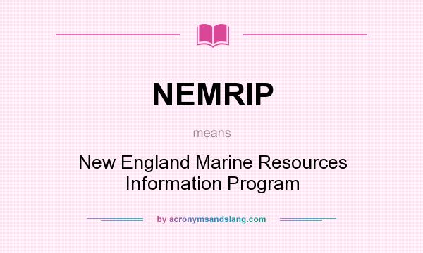 What does NEMRIP mean? It stands for New England Marine Resources Information Program