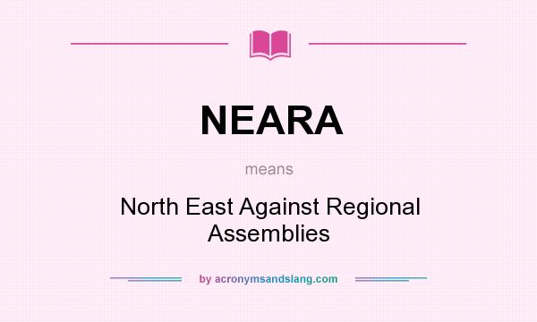 What does NEARA mean? It stands for North East Against Regional Assemblies
