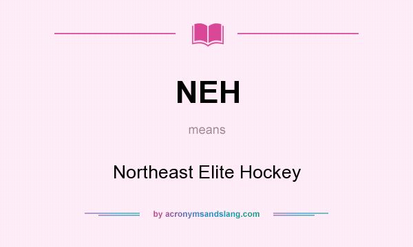 What does NEH mean? It stands for Northeast Elite Hockey