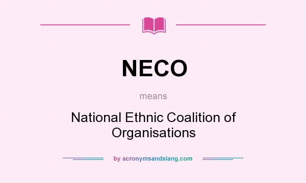 What does NECO mean? It stands for National Ethnic Coalition of Organisations