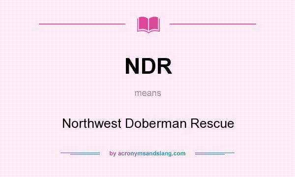 What does NDR mean? It stands for Northwest Doberman Rescue