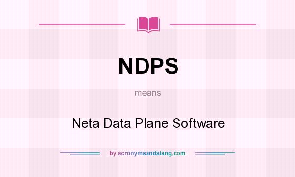 What does NDPS mean? It stands for Neta Data Plane Software