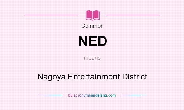 What does NED mean? It stands for Nagoya Entertainment District