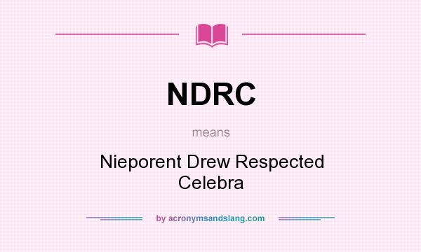 What does NDRC mean? It stands for Nieporent Drew Respected Celebra