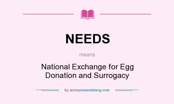 What does NEEDS mean? It stands for National Exchange for Egg Donation and Surrogacy