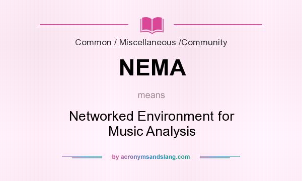 What does NEMA mean? It stands for Networked Environment for Music Analysis