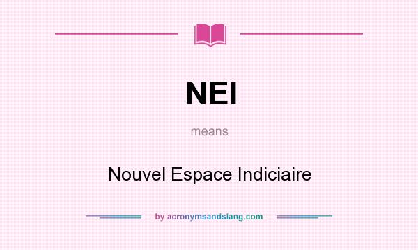 What does NEI mean? It stands for Nouvel Espace Indiciaire