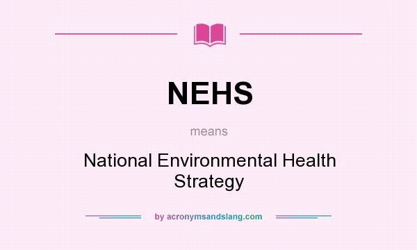 What does NEHS mean? It stands for National Environmental Health Strategy