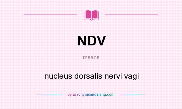 What does NDV mean? It stands for nucleus dorsalis nervi vagi