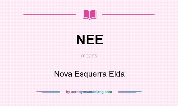 What does NEE mean? It stands for Nova Esquerra Elda