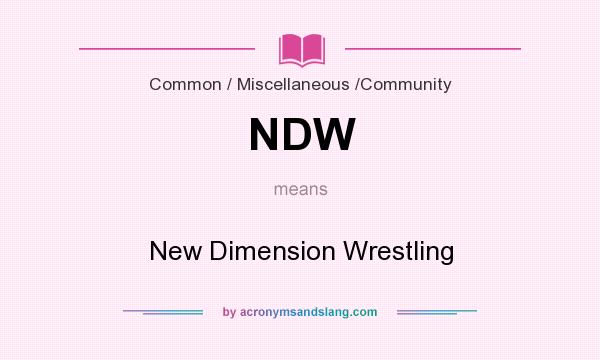 What does NDW mean? It stands for New Dimension Wrestling