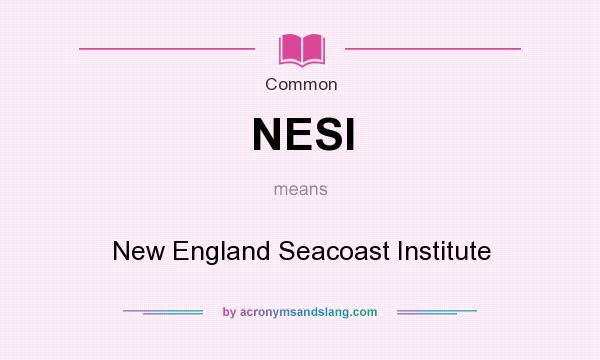 What does NESI mean? It stands for New England Seacoast Institute