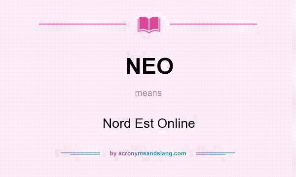 What does NEO mean? It stands for Nord Est Online