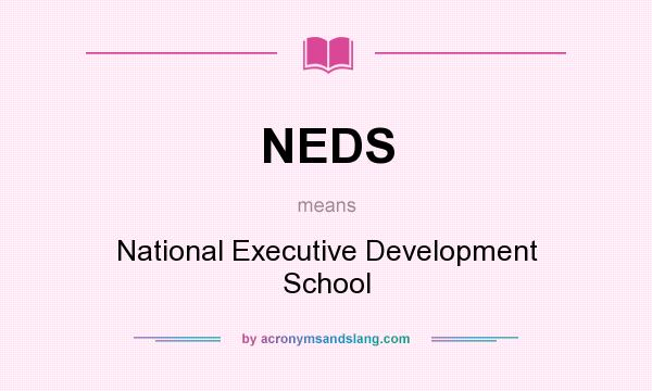 What does NEDS mean? It stands for National Executive Development School