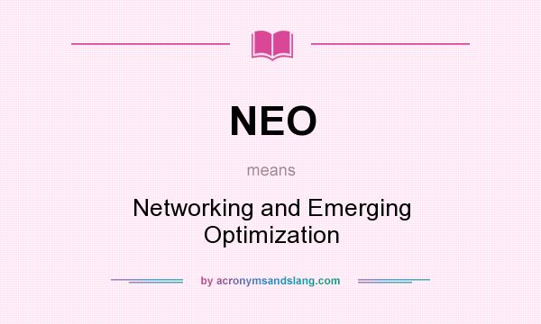 What does NEO mean? It stands for Networking and Emerging Optimization