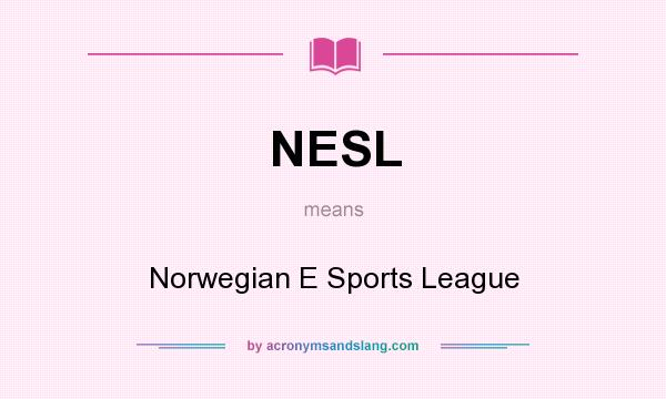 What does NESL mean? It stands for Norwegian E Sports League
