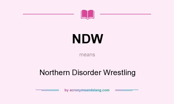 What does NDW mean? It stands for Northern Disorder Wrestling