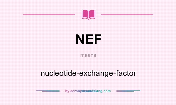 What does NEF mean? It stands for nucleotide-exchange-factor