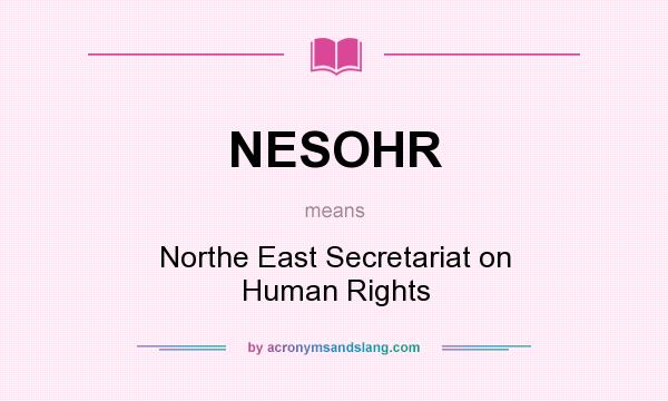 What does NESOHR mean? It stands for Northe East Secretariat on Human Rights