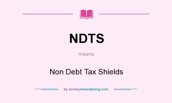 What does NDTS mean? It stands for Non Debt Tax Shields