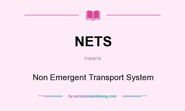 What does NETS mean? It stands for Non Emergent Transport System