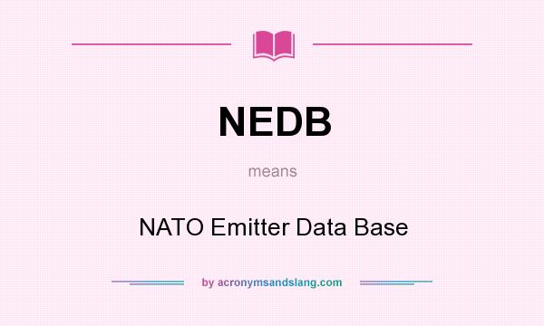 What does NEDB mean? It stands for NATO Emitter Data Base