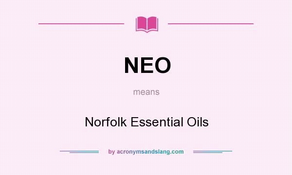 What does NEO mean? It stands for Norfolk Essential Oils
