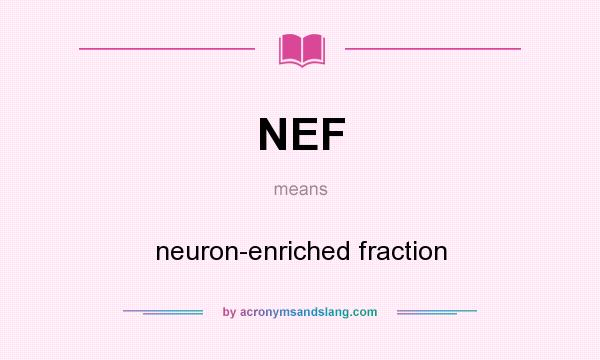 What does NEF mean? It stands for neuron-enriched fraction