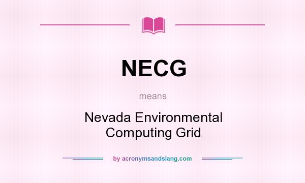 What does NECG mean? It stands for Nevada Environmental Computing Grid