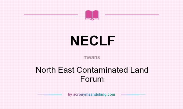 What does NECLF mean? It stands for North East Contaminated Land Forum