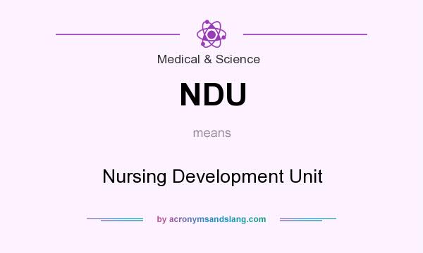 What does NDU mean? It stands for Nursing Development Unit