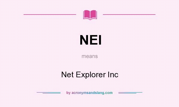 What does NEI mean? It stands for Net Explorer Inc