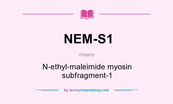 What does NEM-S1 mean? It stands for N-ethyl-maleimide myosin subfragment-1