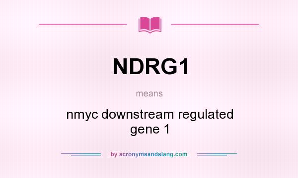 What does NDRG1 mean? It stands for nmyc downstream regulated gene 1