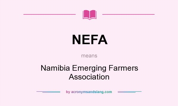 What does NEFA mean? It stands for Namibia Emerging Farmers Association