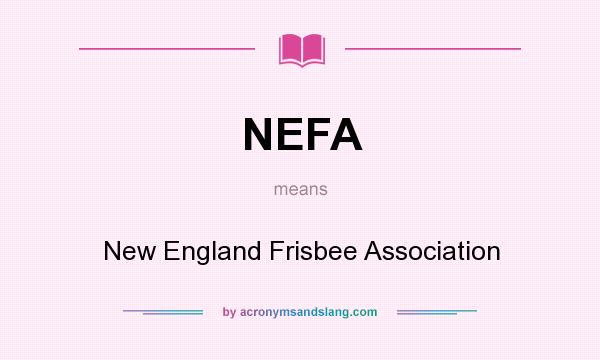 What does NEFA mean? It stands for New England Frisbee Association