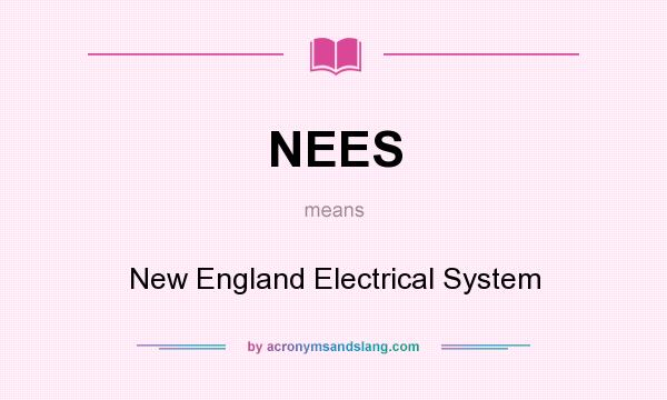 What does NEES mean? It stands for New England Electrical System