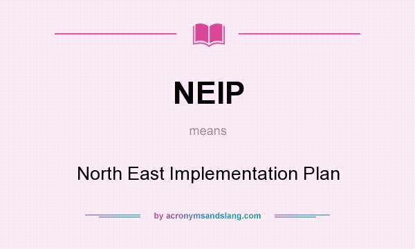 What does NEIP mean? It stands for North East Implementation Plan