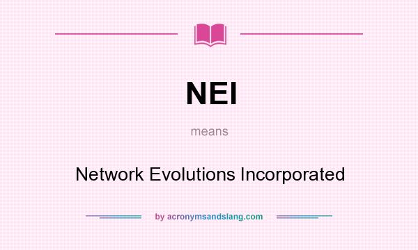 What does NEI mean? It stands for Network Evolutions Incorporated