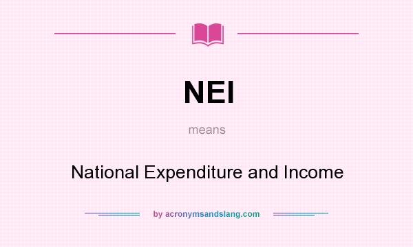 What does NEI mean? It stands for National Expenditure and Income