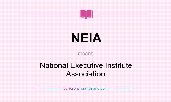 What does NEIA mean? It stands for National Executive Institute Association