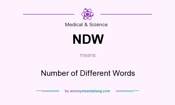 What does NDW mean? It stands for Number of Different Words