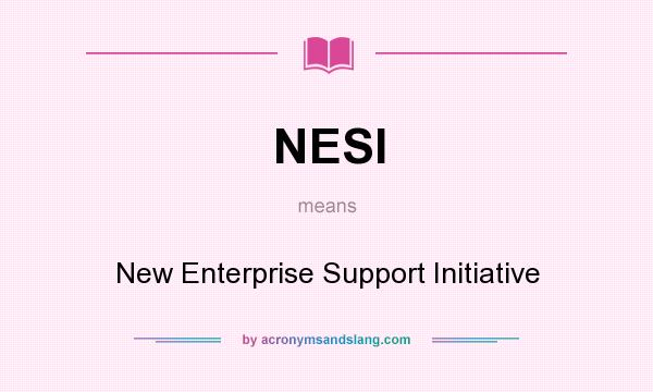 What does NESI mean? It stands for New Enterprise Support Initiative