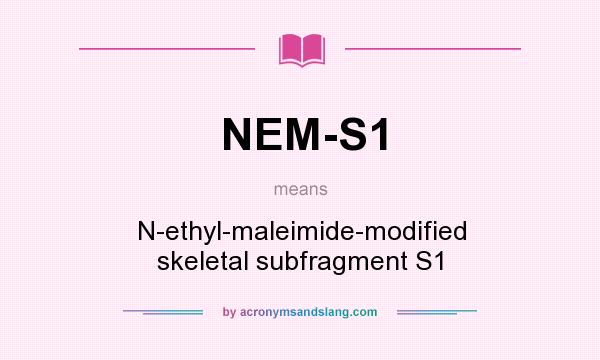 What does NEM-S1 mean? It stands for N-ethyl-maleimide-modified skeletal subfragment S1