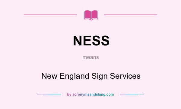 What does NESS mean? It stands for New England Sign Services