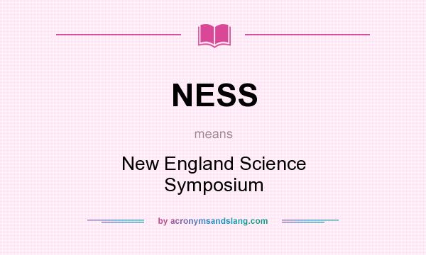 What does NESS mean? It stands for New England Science Symposium