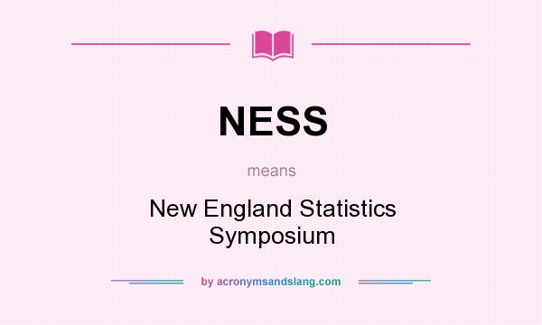 What does NESS mean? It stands for New England Statistics Symposium