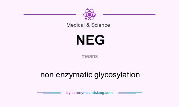 What does NEG mean? It stands for non enzymatic glycosylation
