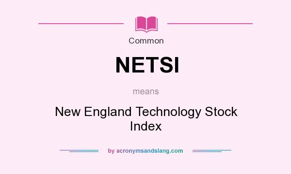 What does NETSI mean? It stands for New England Technology Stock Index
