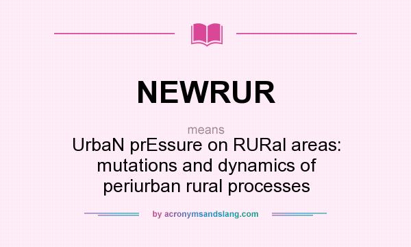 What does NEWRUR mean? It stands for UrbaN prEssure on RURal areas: mutations and dynamics of periurban rural processes